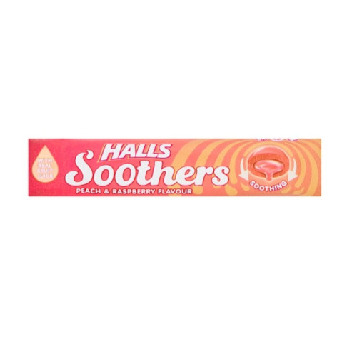HALLS SOOTHERSS PEACH & RASPBERRY CHEWING GUM 1x20x45G