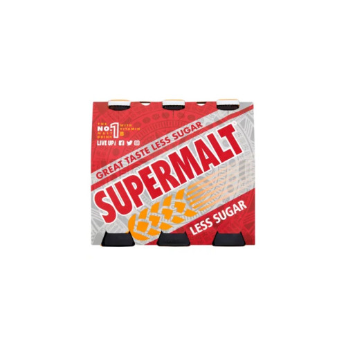 SUPERMALT LESS SUGAR BOTTLE 4x6x330ML