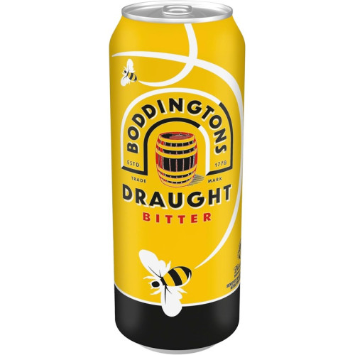 BODDINGTON DRAUGHT BITTER 4 PACK CAN 1x24x440ML