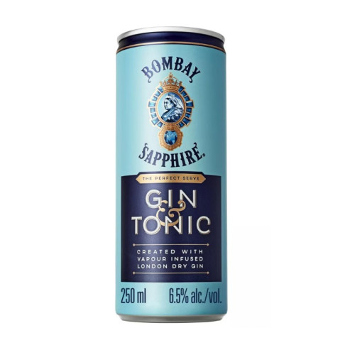 BOMBAY SAPPHIRE SAPHIRE GIN TONIC READY TO DRINK CAN 1x12x250ML