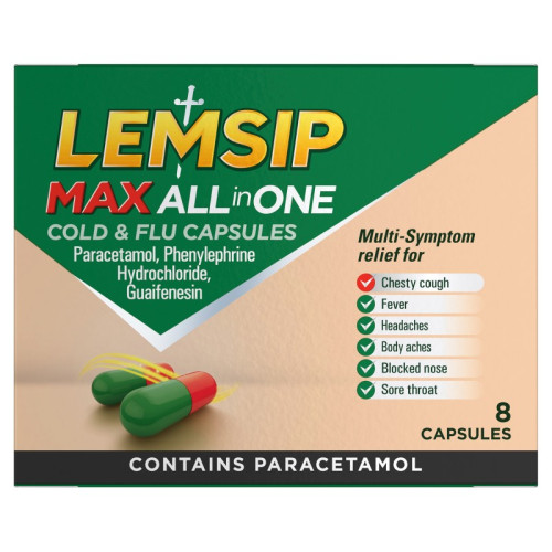 LEMSIP MAX ALL IN ONE CAPSULES 1x6x8s