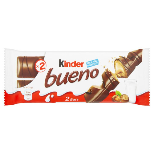 KINDER BUENO BUENO HAZELNUT MILK CHOCOLATE BAR 1x30x43G
