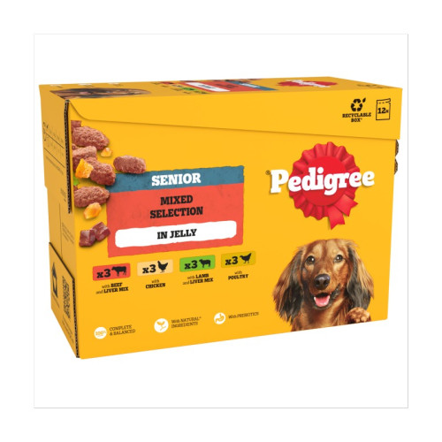 PEDIGREE SENIOR MIXED SELECTION JELLY DOG FOOD 1x100G