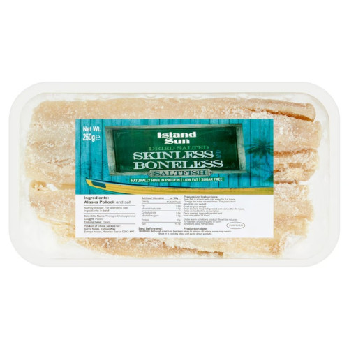 ISLAND SUN SKINLESS & BONELESS SALTFISH 1x10x250G