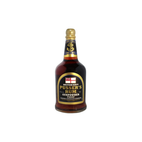 PUSSERS GUNPOWER PROOF BLACK LABEL SPICED RUM BOTTLE 6x70CL