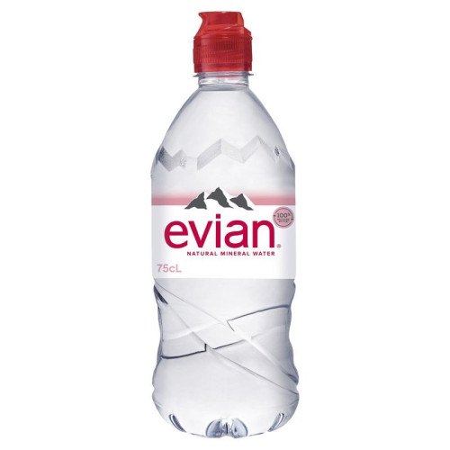 EVIAN STILL MINERAL BOTTLE 1x12x75CL