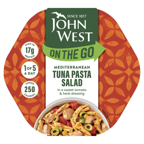 JOHN WEST ON THE GO MEDITERANEAN TUNA PASTA SALAD 1x6x220G