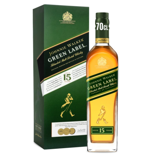 JOHNNIE WALKER GREEN LABEL 15 YEAR WHISKY BOTTLE 1x70CL