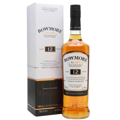 BOWMORE ISLAY SINGLE MALT 12 YEAR SCOTCH WHISKY BOTTLE 1x70CL
