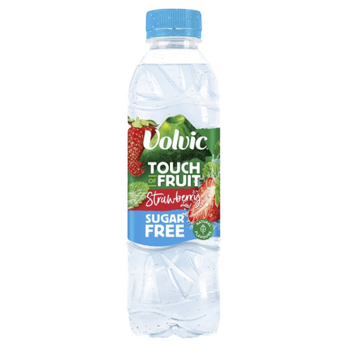 VOLVIC FLAVOURED WATER STRAWBERRY BOTTLE 1x12x500ML