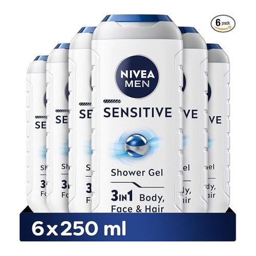 NIVEA MEN SENSISTIVE SHOWER GEL 1x6x250ML