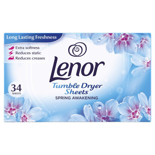 LENOR SPRING AWAKENING FABRIC CARE TUMBLE DRYER SHEETS 1x34s