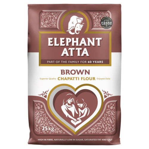 ELEPHANT ATTA CHAPPATI BROWN FLOUR 1x25KG