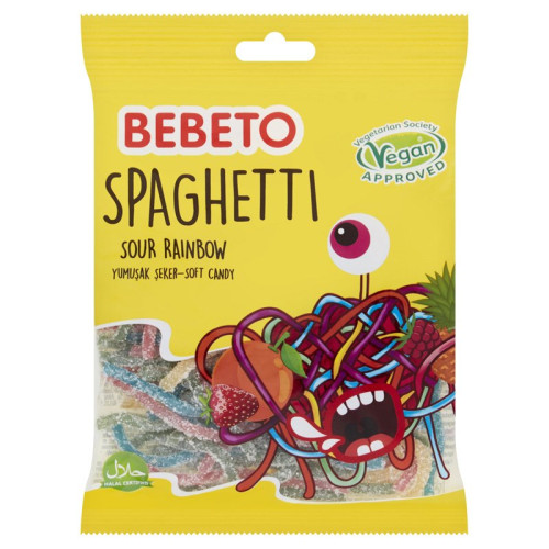 BEBETO SPAGHETTI SOUR RAINBOW SOFT CANDIES 1x20x70G PMP &Acirc;&pound;0.5