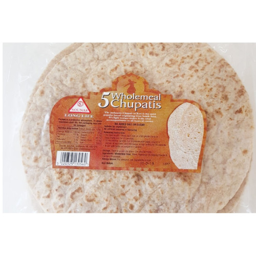 SOUNAS WHOLEMEAL CHAPATTY 1x5s