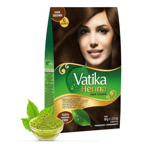 VATIKA DARK BROWN HAIR COLOUR 4x6x60G