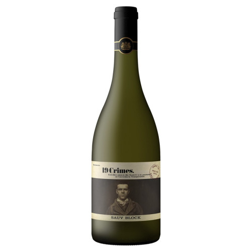 19 CRIMES BLOCK SAUVIGNON BLANC WHITE WINE BOTTLE 1x75CL