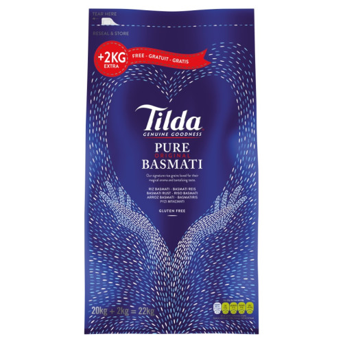 TILDA BASMATI PURE ORIGINAL RICE +10% 1x20KG