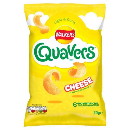 WALKERS QUAVERS CHEESE SNACKS CRISPS 1x32x20G