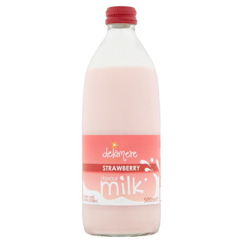 DELAMERE MILK STRAWBERRY BOTTLE 1x12x500ML