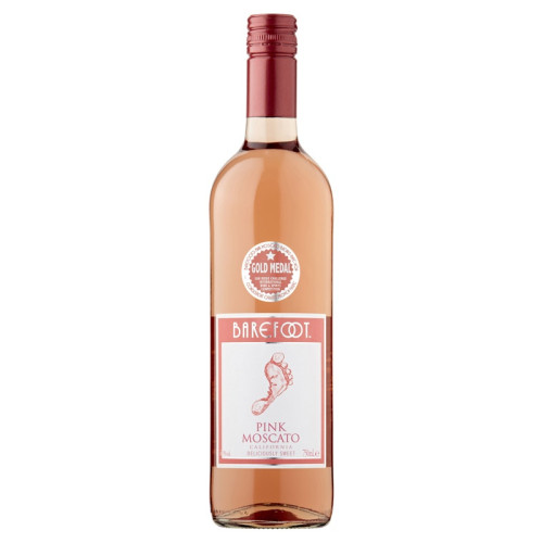 BAREFOOT PINK MOSCATO WHITE WINE BOTTLE 1x75CL