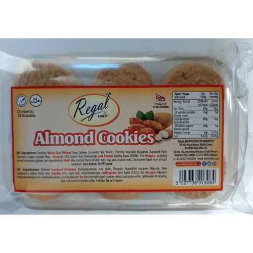 REGAL EGG FREE ALMOND COOKIES 1x18s