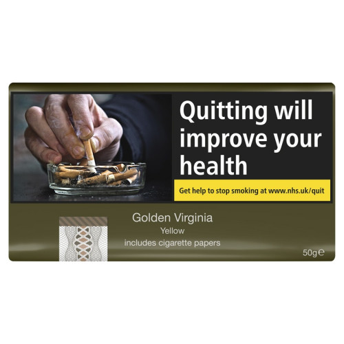 GOLDEN VIRGINIA YELLOW PAPER HAND ROLLING TOBACCO 1x5x50G