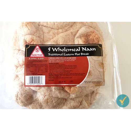 SOUNAS WHOLEMEAL NAAN BREADS 1x5s