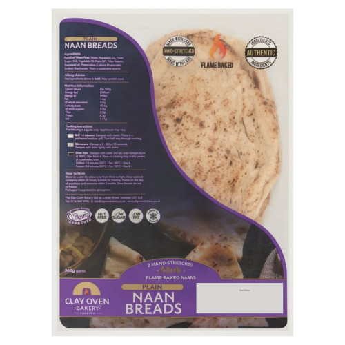 CLAY OVEN BAKERY PLAIN NAAN BREADS 1x360G