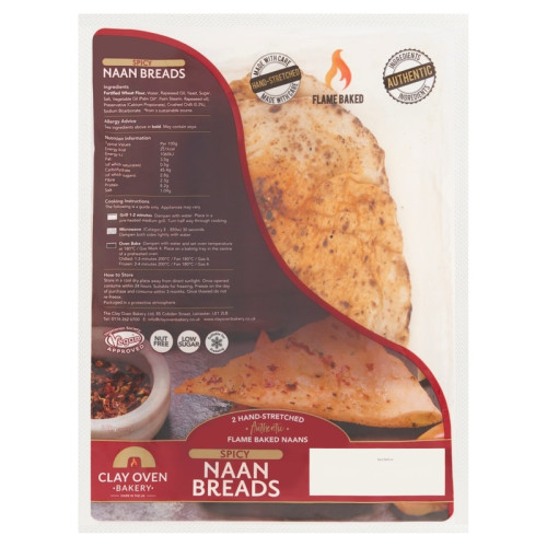 CLAY OVEN BAKERY SPICY NAAN BREADS 1x360G