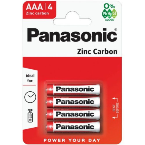 PANASONIC AAA ZINC CARBON BATTERY 1x4s