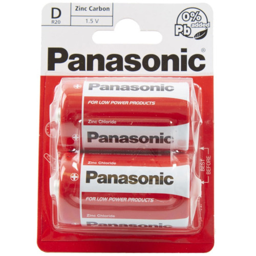 PANASONIC D ZINC CARBON BATTERY 1x2s