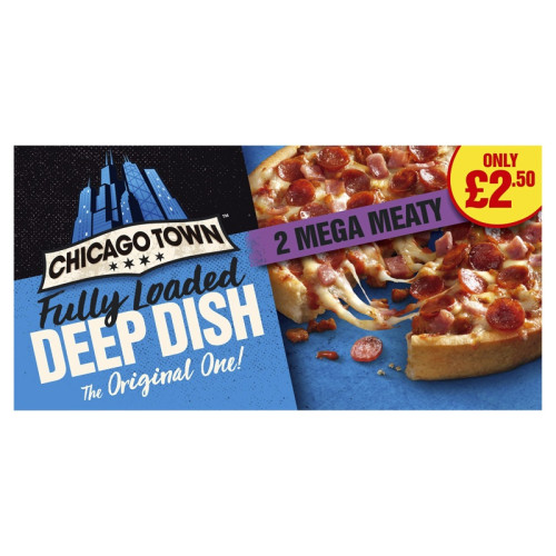 CHICAGO TOWN DEEP DISH MEGA MEATY PIZZA 2 PACK 1x314G PMP &Acirc;&pound;2.5