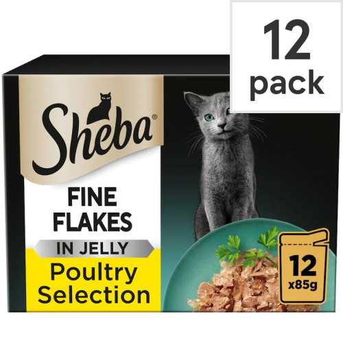 SHEBA FINE FLAKE POUL IN JELLY CAT FOOD 1x12x85G