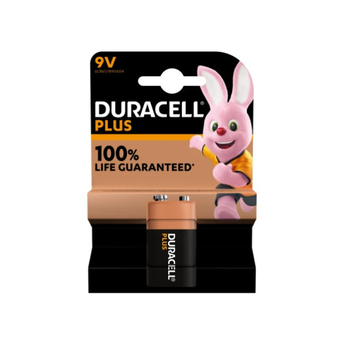 DURACELL PLUS POWER LIFE GUARANTEED BATTERY 100% 9V 10x1PK