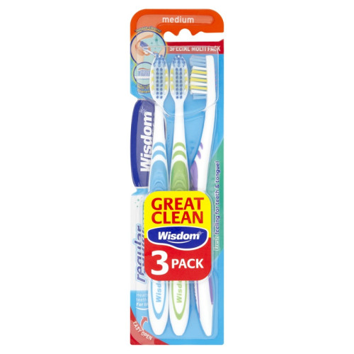 WISDOM REGULAR MEDIUM TOOTHBRUSH 1x6x3PK