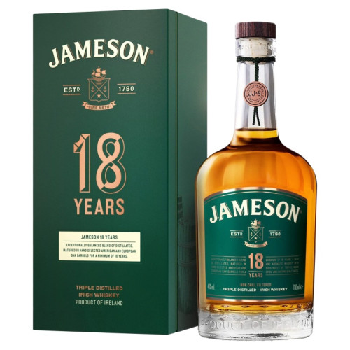 JAMESON 18 YEAR IRISH WHISKEY BOTTLE 1x70CL