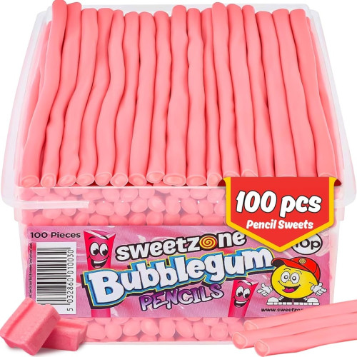 SWEETZONE BUBBLEGUM PENCILS 1x100x1.1KG PMP &Acirc;&pound;0.1