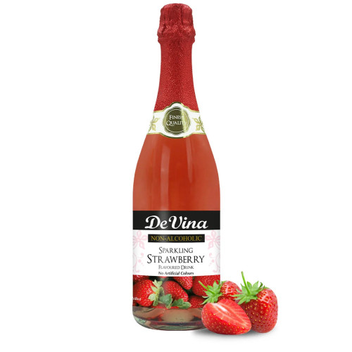 DEVINA SPARKLING STRAWBERRY ZERO ALCOHOL WINE BOTTLE 1x12x75CL