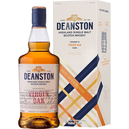 DEANSTON VIRGIN OAK SINGLE MALT SCOTCH WHISKY BOTTLE 6x70CL