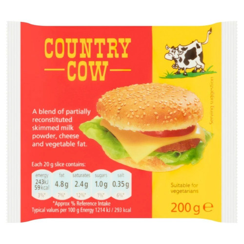 COUNTRY COW SLICES CHEESE 24x200G