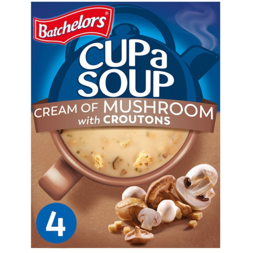 BATCHELORS CUP A SOUP CREAM OF MUSHROOM WITH CROUTONS 1x9x99G