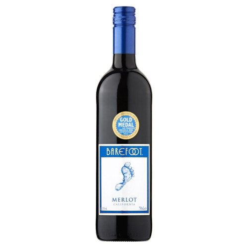 BAREFOOT MERLOT RED WINE BOTTLE 1x12x18.7CL