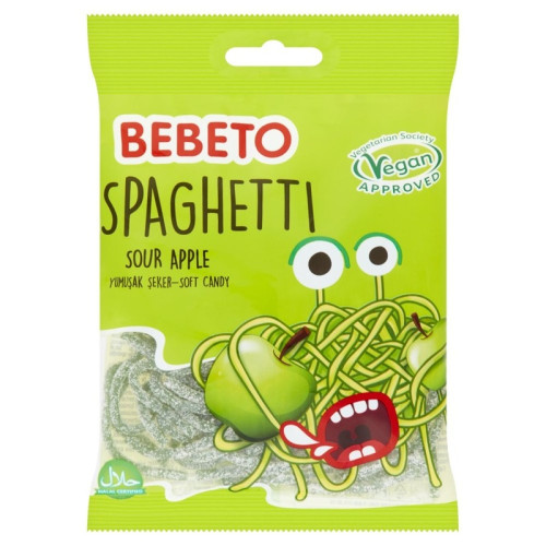 BEBETO SPAGHETTI SOUR APPLE SOFT CANDIES 1x20x70G PMP &Acirc;&pound;0.5