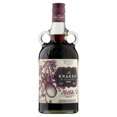 THE KRAKEN BLACK BLACK CHERRY VANILLA SPICED RUM BOTTLE 6x70CL