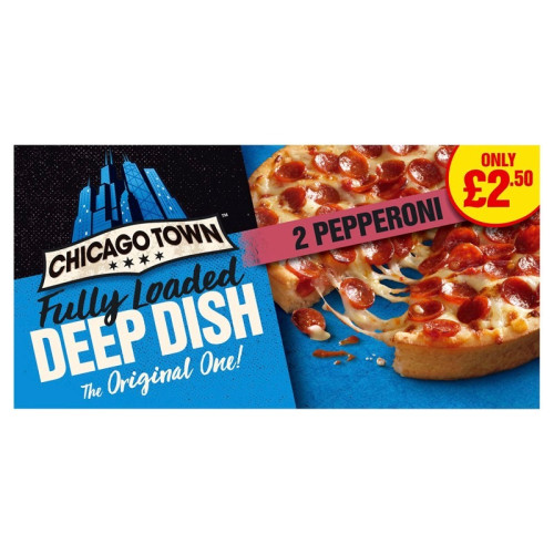 CHICAGO TOWN DEEP DISH PEPPERONI PIZZA 2 PACK 1x310G PMP &Acirc;&pound;2.5