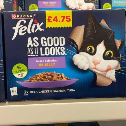 FELIX AGAIL BEEF CAT FOOD12pk 1x4x85G PMP &Acirc;&pound;4.75