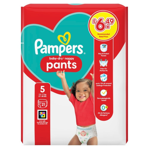 PAMPERS BABY DRY NAPPY PANTS SIZE 5 1x4x21s PMP &Acirc;&pound;6.49