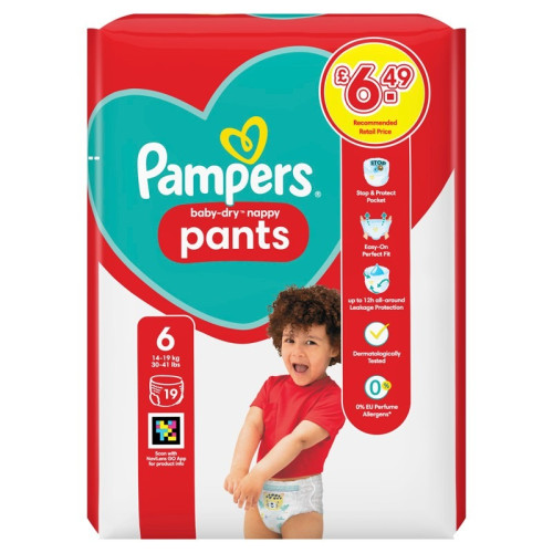PAMPERS BABY DRY NAPPY PANTS SIZE 6 1x4x19s PMP &Acirc;&pound;6.49