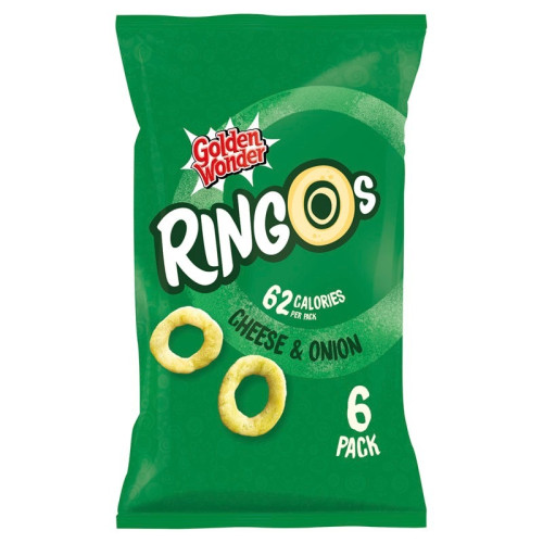 GOLDEN WONDER RINGOS CHEESE & ONION CRISPS 1x18x40G PMP &Acirc;&pound;1